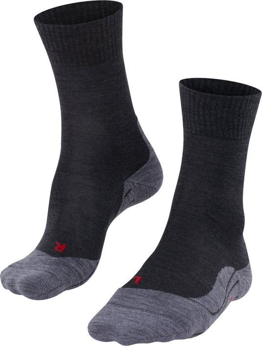 Falke tk5 anti-blaar dun wol functioneel materiaal wandelsokken dames grijs - maat 39-40