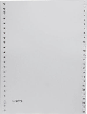 Pergamy tabbladen, ft a4, 23-gaatsperforatie, grijze pp, set 1-52