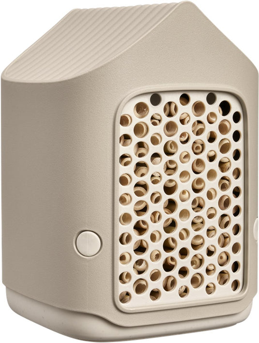 Elho cosy insect hotel 18cm - geschikt voor insecten en bijen - 100% gerecycled plastic - l17.6 x b18 x h23 cm - paddenstoel beige