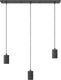Calex retro plafondlamp - 3x e27 - hanglamp industrieel - 10 x 70 cm pendellamp - zwart