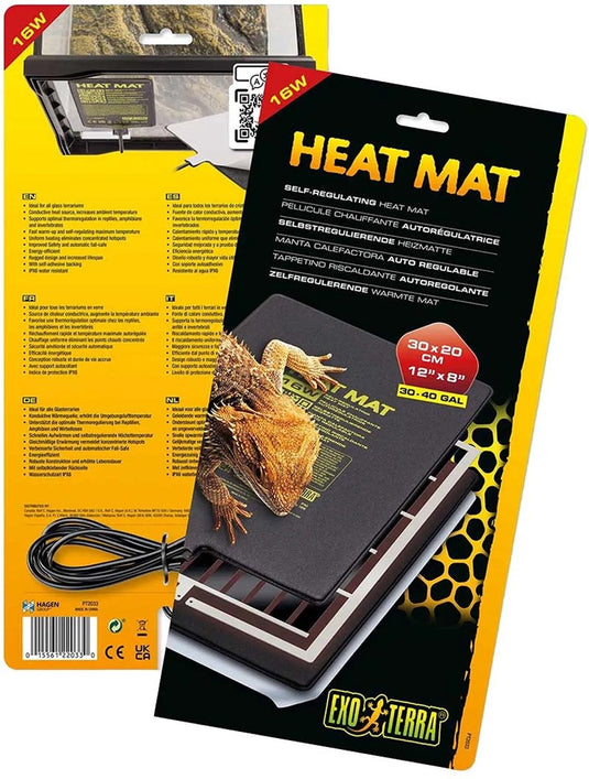 Exo terra zelfregulerende warmtemat voor glazen terrariums | 8w 16w 24w 16 watt - 30x20cm