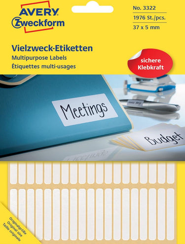 Avery huismerk 3322 handmatige etiket 37x5mm wit