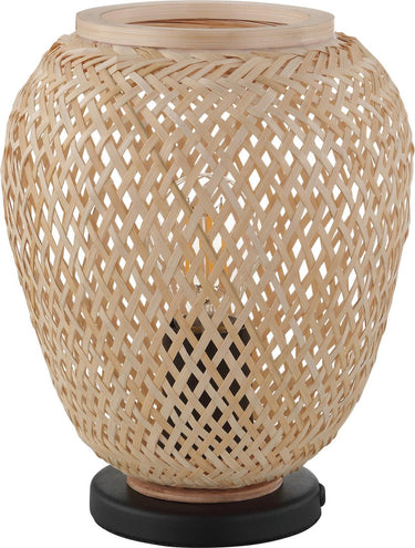 Eglo dembleby tafellamp - e27 - ø 20 cm - zwart hout