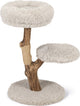 Designed by lotte krabpaal voor katten zora - kattenboom - hout - 2 ligplekken - grijs - 50x50x72cm