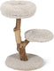 Designed by lotte krabpaal voor katten zora - kattenboom - hout - 2 ligplekken - grijs - 50x50x72cm