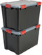 Iris airtight opbergbox - 70l - kunststof - zwart rood - set van 2