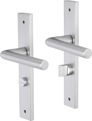 Impresso deurkruk - london - voor binnen - vierkant deurschild met schroeven en toiletsluiting - aluminium - 2 stuks