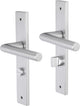 Impresso deurkruk - london - voor binnen - vierkant deurschild met schroeven en toiletsluiting - aluminium - 2 stuks