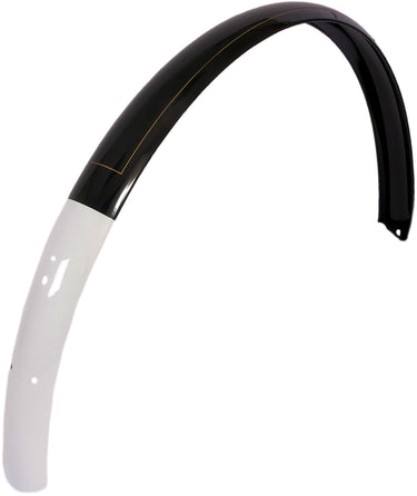 Gazelle achterspatbord v3 tour met witte bies - zwart