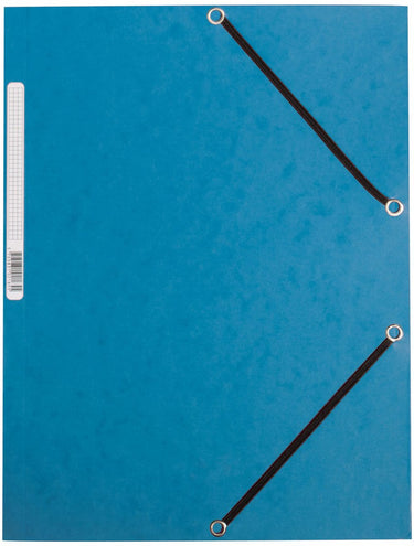 Q-connect elastomap, a4, 3 kleppen en elastieken, karton, blauw 10 stuks