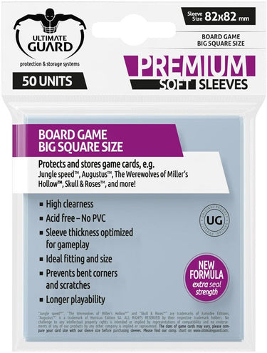 Ultimate guard premium soft sleeves for board game cards big square (50) card sleeves for board game cards