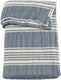 Meyco baby stripe jacquard ledikant deken - pre-washed hydrofiel - indigo - 100x150cm - 1.5 tog