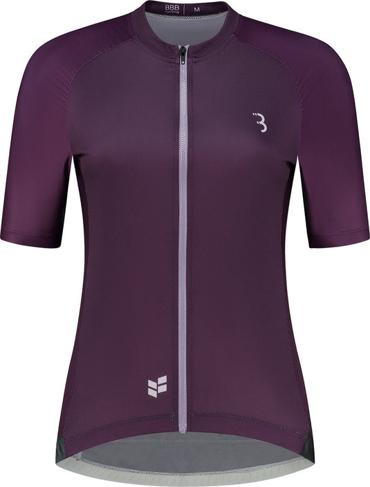 Bbb cycling donnafit r - duurzaam fietsshirt dames korte mouw - 15-25 °c - ademend mtb en wielrenshirt - 3 achterzakken - paars