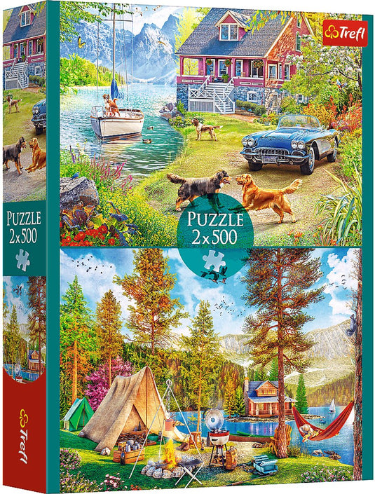Trefl puzzel 2x500 stukjes - zomerse ontspanning - legpuzzel set.