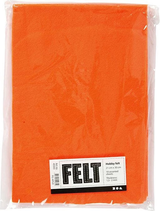 Creativ company hobbyvilt oranje a4, 10 vellen