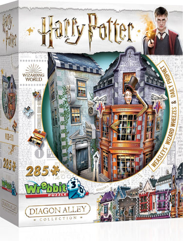 Wrebbit 3d puzzel - harry potter - weasleys wizard wheezes and daily prophet - 285 stuks