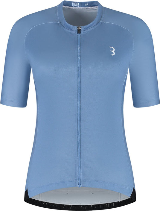Bbb cycling donnafit r - duurzaam fietsshirt dames korte mouw - 15-25 °c - ademend mtb en wielrenshirt - 3 achterzakken - blauw