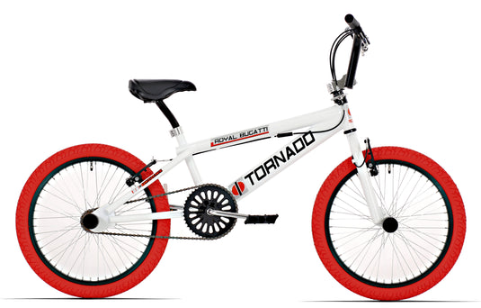 Royal bmx fiets -bugatti tornado freestyle 20 inch - wit met rode banden