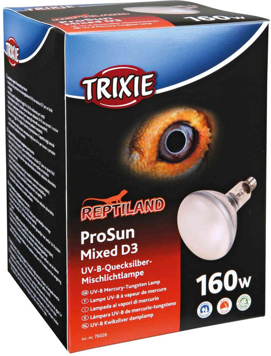 Trixie uvb lamp 160w - zelfstartend, e27 fitting - 11.5x28.5 cm