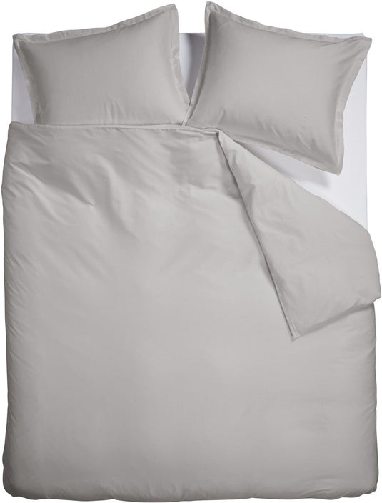 Ambiante satin uni dekbedovertrek - lits-jumeaux xl - 260 x 200 220 cm - grijs