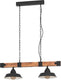 Eglo oldbury hanglamp - e27 - 86 cm - zwart bruin landelijk - fsc hout