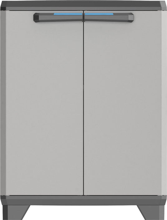 Keter linear opbergkast laag - 1 plank- 39x68x90cm - zwart grijs