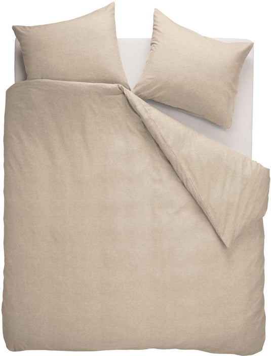Beddinghouse frost dekbedovertrek - effen - tweepersoons - 200x200 220 - licht zand