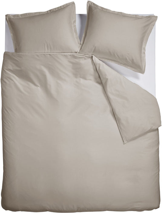 Ambiante satin uni dekbedovertrek - lits-jumeaux - 240 x 200 220 cm - zand