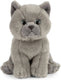 Living nature kat knuffel - britse korthaar - grijs - pluche - 16 cm - poes knuffeldier