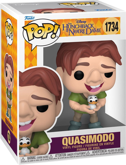 Funko the hunchback of notre dame pop! vinyl figure quasimodo met bird 9 cm pop! figuur