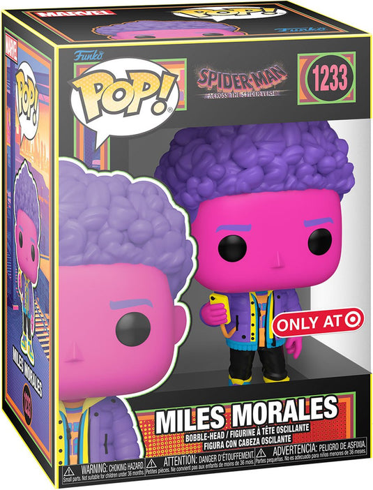 Funko pop marvel: spider-man: across the spider-verse - miles morales (blacklight) pop