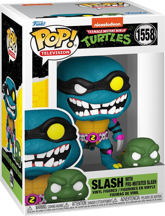 Funko teenage mutant ninja turtles turtles in time - slash with pre-mutated slash vinyl figuur 1558 pop! meerkleurig