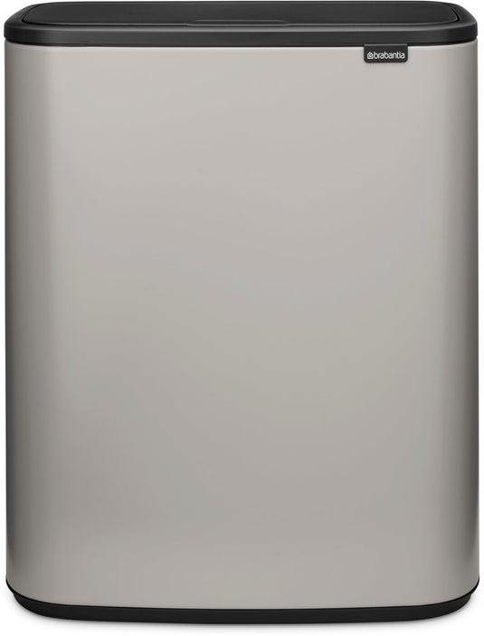 Brabantia bo touch bin prullenbak - 60 liter - 1 vak - soft grey