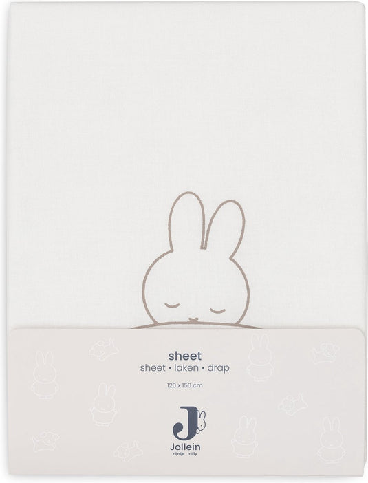 Jollein x nijntje laken ledikant 120x150cm sleepy miffy - funghi