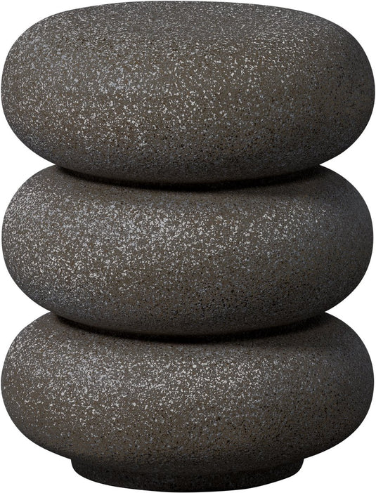 Woood laurel bijzettafel met spikkels - magnesium - zwart - 50x40x40