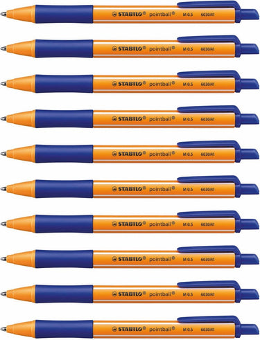 Stabilo pointball - balpen - navulbaar - blauw - doos met 10 stuks