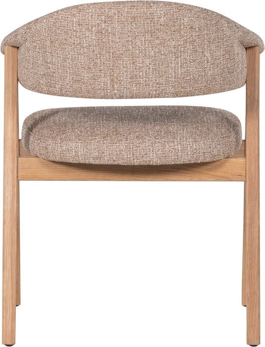 Woood tunar eetkamerstoel met armleuning - eiken hout - naturel - set van 2