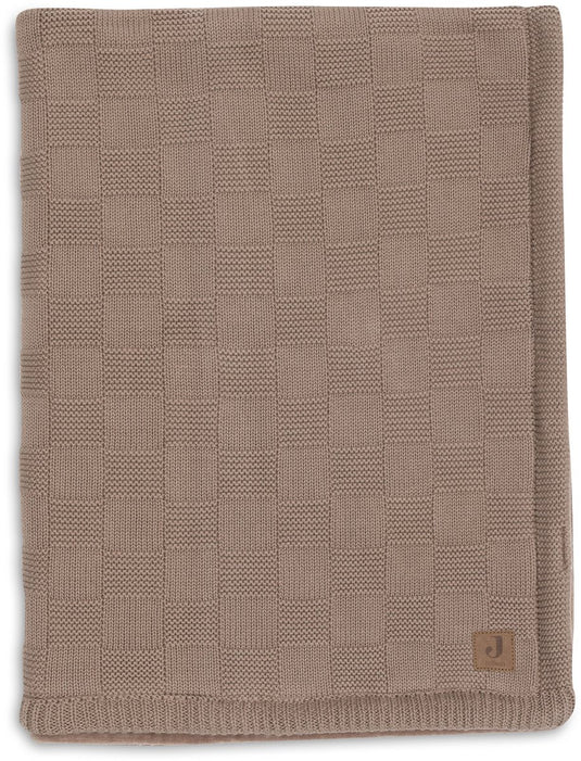 Jollein baby deken wieg - 75x100cm - box knit - milky coffee velvet