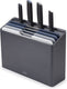 Joseph joseph - folio plus 4 snijplanken in houder en 4 messen graphite - polypropyleen - grijs