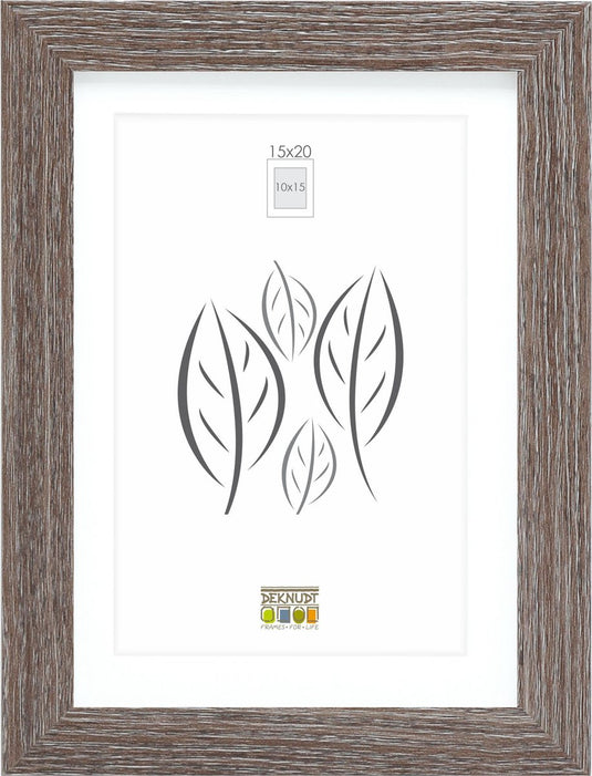 Deknudt frames fotolijst - grijs met passe-partout - 10x15 15x20 cm