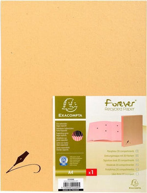 Exacompta forever® handtekenmap in kraft met harmonicarug - 20 indelingen - kraft bruin - 22209e