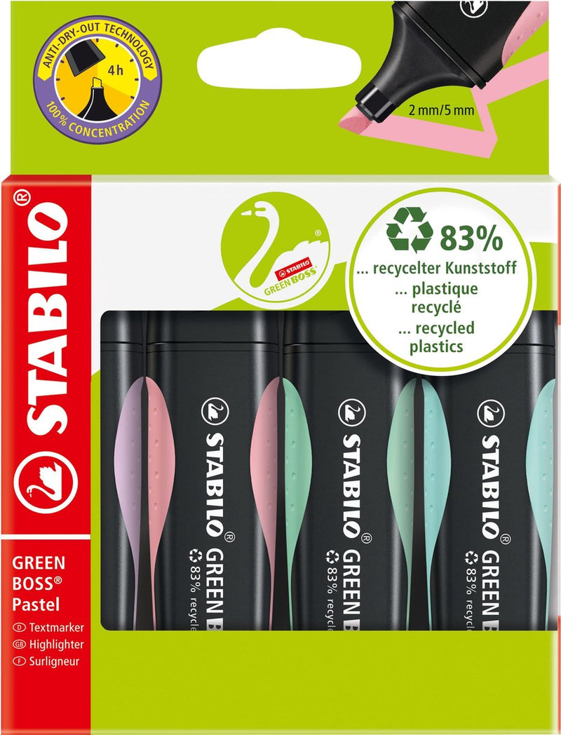 Load image into Gallery viewer, Stabilo green boss pastel - markeerstift - set met 4 stuks
