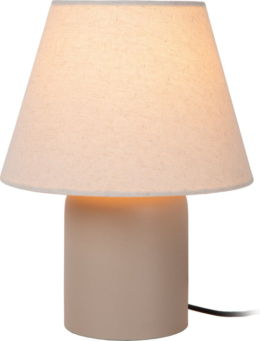 Lucide macia - tafellamp - 1xe14 - beige - japandi