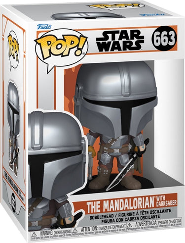 Funko pop star wars: the mandalorian with darksaber - pop #663