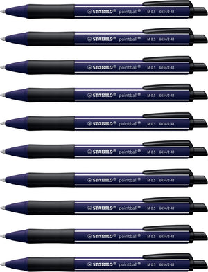 Stabilo pointball - balpen - naturecolors wildflower - navulbaar - ultramarijn blauw - doos 10 stuks