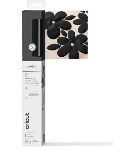 Cricut ™ puff iron-on zwart – 30,5 x 48,3 cm