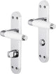 Impresso deurkruk - durban - voor binnen - ovaal deurschild met schroeven en toiletsluiting - chroom - wit - 2 stuks
