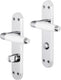 Impresso deurkruk - durban - voor binnen - ovaal deurschild met schroeven en toiletsluiting - chroom - wit - 2 stuks