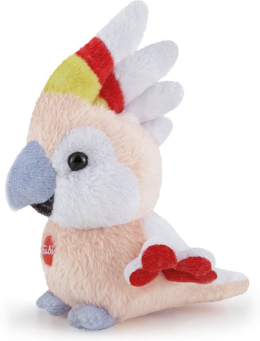 Trudi - sweet collection knuffel papegaai 11 cm - handgemaakt in italie - zacht pluche - knuffeldier voor jongens en meisjes - roze meerkleurig - 8x11x7 cm maat xxs