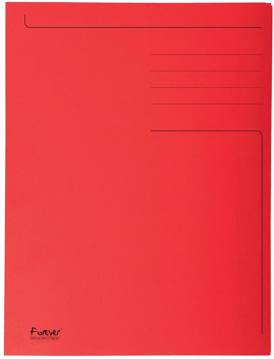 Exacompta 50x forever® bedrukte map met 3 kleppen - 280gm2 - 24,5x35 cm voor folio - rood - 449003e